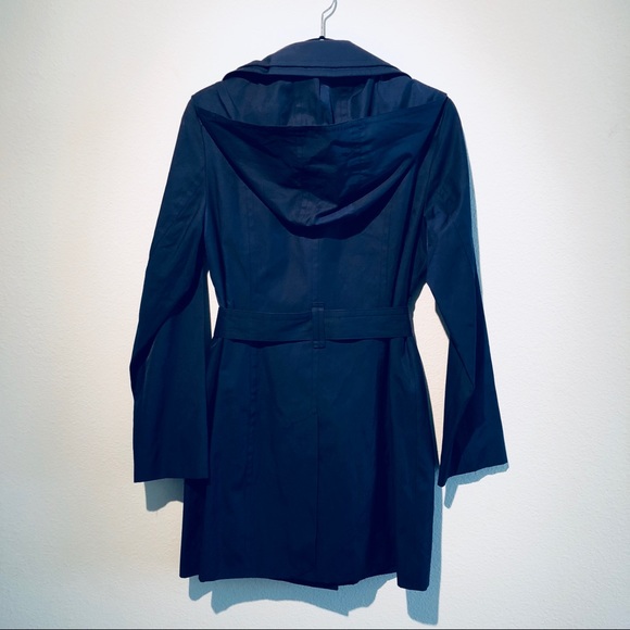 NEW: London Fog Navy Blue Double Lapel Raincoat - Picture 5 of 8